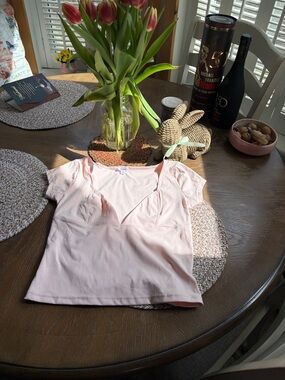 Garage Light Pink Short Sleeve Scoop Neck Tee